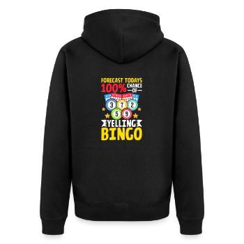100 % de chances de crier Bingo Bingo drôle - Veste à capuche bio Premium Unisexe - noir - Dos - Nico (187cm)