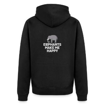 T-shirt éléphants Make Me Happy - Jeu de mots Animal Lover - Veste à capuche bio Premium Unisexe - noir - Dos - Nico (187cm)