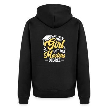 Lustige Masters Mädchen Klasse der 2024 Masters - Unisex Premium Bio Zip Hoodie - Schwarz - Hinten - Nico (187cm)
