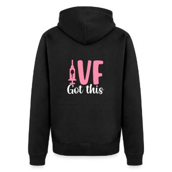 IVF Got This Funny One In Eight IVF Infertility - Unisex Premium Organic Zip Hoodie - black - Back - Nico (187cm)