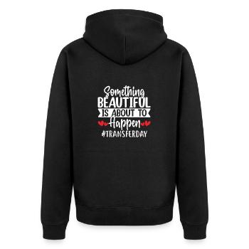 Something Beautiful Is About to Happen IVF - Unisex Premium Organic Zip Hoodie - black - Back - Nico (187cm)