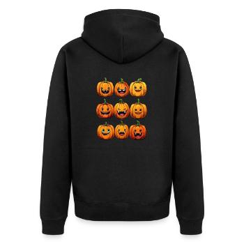 PUMPKIN - Unisex Premium Organic Zip Hoodie - black - Back - Nico (187cm)