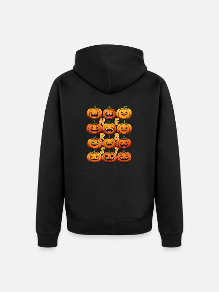 AUTUMN PUMPKIN - Unisex Premium Organic Zip Hoodie - black