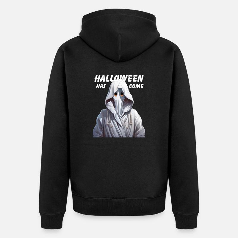 L’HALLOWEEN FANTÔME EST ARRIVÉ - Veste à capuche bio Premium Unisexe - noir
