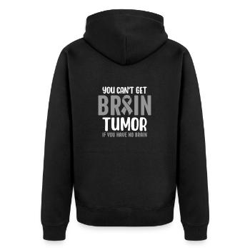 Spread awareness and let brain tumor warriors and - Unisex Premium Organic Zip Hoodie - black - Back - Nico (187cm)