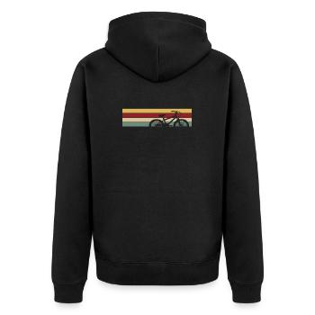 Fahrrad Retro Vintage Radsport - Unisex Premium Bio Zip Hoodie - Schwarz - Hinten - Nico (187cm)