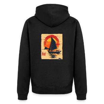 Soleil doré sur un navire – PLUS LUNAIRE ! - Veste à capuche bio Premium Unisexe - noir - Dos - Nico (187cm)