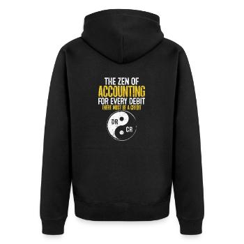 Le zen de la comptabilité Drôle CPA Financier - Veste à capuche bio Premium Unisexe - noir - Dos - Nico (187cm)