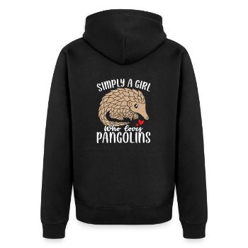 Simplement une fille qui aime les filles de pangolins drôles - Veste à capuche bio Premium Unisexe - noir - Dos - Nico (187cm)