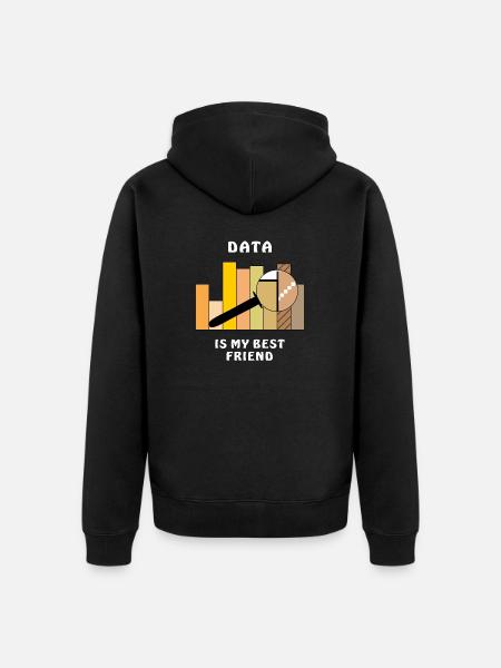 DATA IS MY BEST FRIEND - Unisex Premium Organic Zip Hoodie - black