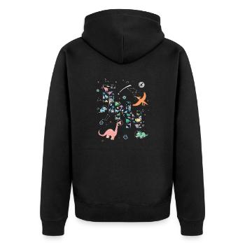 FINN - Beau prénom de garçon avec dinosaure - Veste à capuche bio Premium Unisexe - noir - Dos - Nico (187cm)