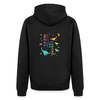 EMIL - Beautiful boy name with dinosaur - Unisex Premium Organic Zip Hoodie - black - Back - Nico (187cm)