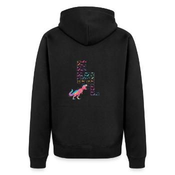 EMIL - Beautiful boy name with dinosaur - Unisex Premium Organic Zip Hoodie - black - Back - Nico (187cm)