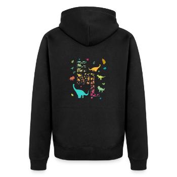 EMIL - Beautiful boy name with dinosaur - Unisex Premium Organic Zip Hoodie - black - Back - Nico (187cm)