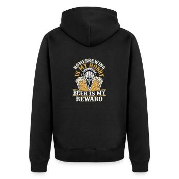 Homebrewing Is My Hobby Homebrew Brewer Craft Beer - Unisex Premium Organic Zip Hoodie - black - Back - Nico (187cm)