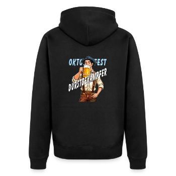 HOMME BIÈRE DÉSALTÉRANT - Veste à capuche bio Premium Unisexe - noir - Dos - Nico (187cm)
