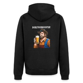 Bière MAN - Veste à capuche bio Premium Unisexe - noir - Dos - Nico (187cm)