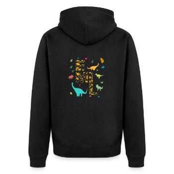 EMIL - Beautiful boy name with dinosaur - Unisex Premium Organic Zip Hoodie - black - Back - Nico (187cm)