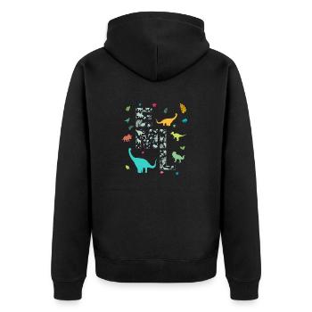 EMIL - Beautiful boy name with dinosaur - Unisex Premium Organic Zip Hoodie - black - Back - Nico (187cm)