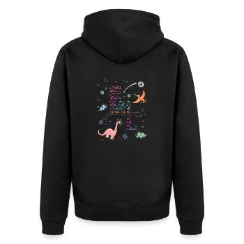 EMIL - Beautiful boy name with dinosaur - Unisex Premium Organic Zip Hoodie - black - Back - Nico (187cm)