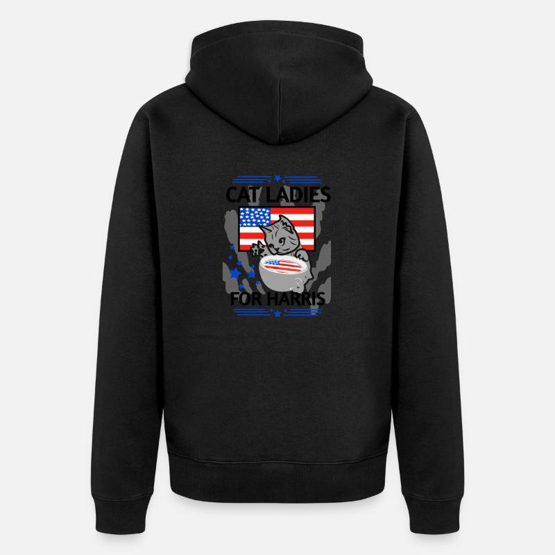 Mesdames pour Herris. Dames chats - Veste à capuche bio Premium Unisexe - noir