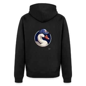 Cygne de sport sportif avec casquette de baseball - Veste à capuche bio Premium Unisexe - noir - Dos - Nico (187cm)