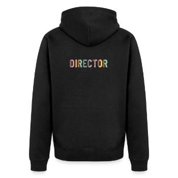 Director Funny Filmmaking Half Leopard - Unisex Premium Organic Zip Hoodie - black - Back - Nico (187cm)