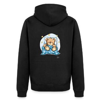 Endormi, mignon petit ours - Veste à capuche bio Premium Unisexe - noir - Dos - Nico (187cm)