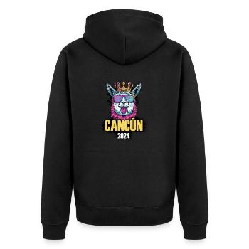Cancun 2024 Vacances de fête de l’alpaga - Veste à capuche bio Premium Unisexe - noir - Dos - Nico (187cm)
