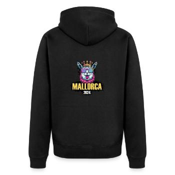 Majorque 2024 Vacances de fête de l’alpaga - Veste à capuche bio Premium Unisexe - noir - Dos - Nico (187cm)