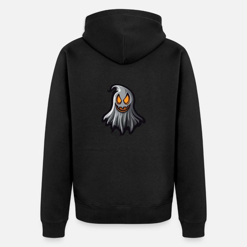 Geist Halloween Comic - Unisex Premium Bio Zip Hoodie - Schwarz