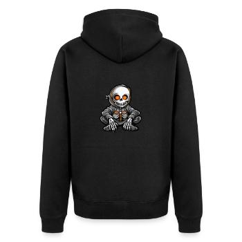 Squelette Halloween - Veste à capuche bio Premium Unisexe - noir - Dos - Nico (187cm)