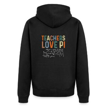Funny Pi Day Math Teacher Shirts 3.14 Pi Symbol - Unisex Premium Bio Zip Hoodie - Schwarz - Hinten - Nico (187cm)