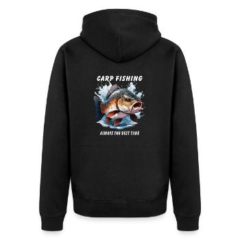 LA PÊCHE À LA CARPE EST TOUJOURS LE MEILLEUR MOMENT - Veste à capuche bio Premium Unisexe - noir - Dos - Nico (187cm)