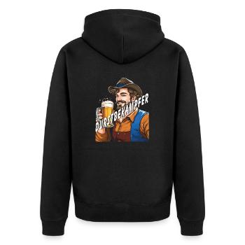 HOMME BIÈRE DÉSALTÉRANT - Veste à capuche bio Premium Unisexe - noir - Dos - Nico (187cm)