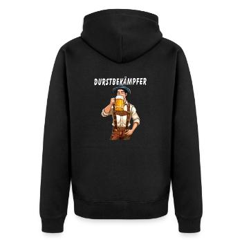 HOMME BIÈRE DÉSALTÉRANT - Veste à capuche bio Premium Unisexe - noir - Dos - Nico (187cm)