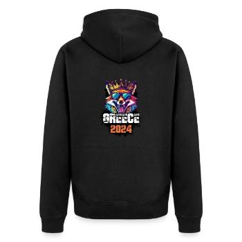Grèce 2024 Vacances Renard - Veste à capuche bio Premium Unisexe - noir - Dos - Nico (187cm)