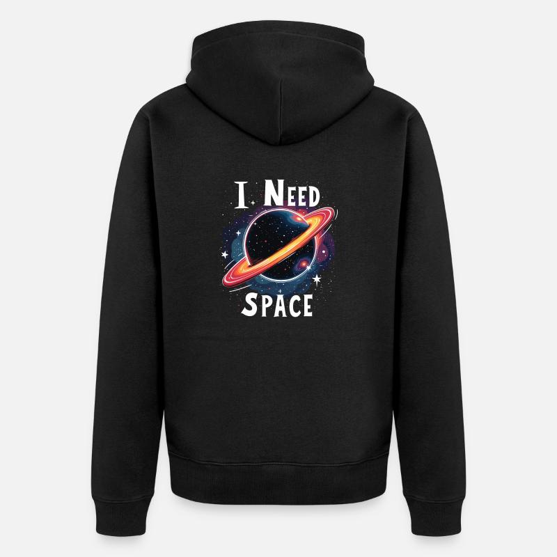 J’AI BESOIN D’ESPACE - Veste à capuche bio Premium Unisexe - noir