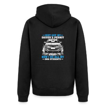 Je viens d’obtenir mon permis de conduire Conduite amusante - Veste à capuche bio Premium Unisexe - noir - Dos - Nico (187cm)