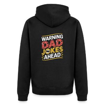 Göttergatte - Papa Witze - Unisex Premium Bio Zip Hoodie - Schwarz - Hinten - Nico (187cm)