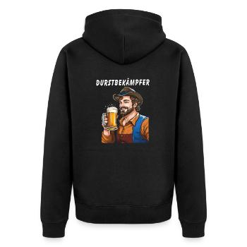 HOMME BIÈRE DÉSALTÉRANT - Veste à capuche bio Premium Unisexe - noir - Dos - Nico (187cm)