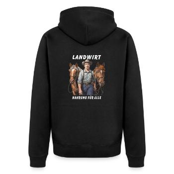 NOURRITURE PAYSANNE POUR TOUS - Veste à capuche bio Premium Unisexe - noir - Dos - Nico (187cm)