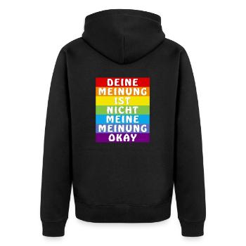 TON OPINION N’EST PAS LA MIENNE, D’ACCORD - Veste à capuche bio Premium Unisexe - noir - Dos - Nico (187cm)