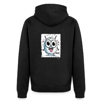 Mignon et drôle : un petit monstre dit Hall - Veste à capuche bio Premium Unisexe - noir - Dos - Nico (187cm)
