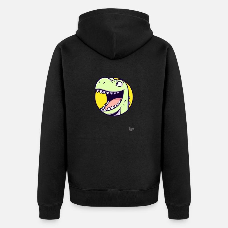 Dino amical et heureux - Veste à capuche bio Premium Unisexe - noir