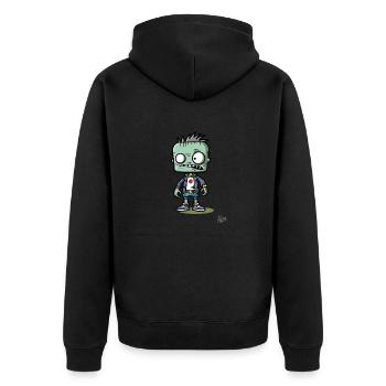 Mein Meisterwerk: Mein kleiner Zombie-Sohn - Unisex Premium Bio Zip Hoodie - Schwarz - Hinten - Nico (187cm)