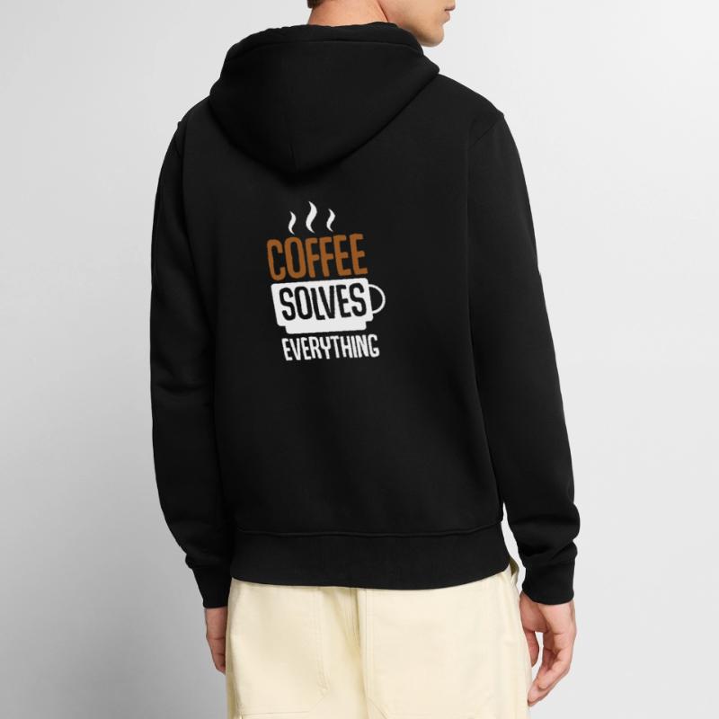 Coffee Solves Everything Unisex Premium Bio Zip Hoodie