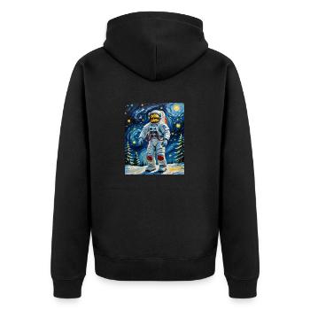 Astronaut im Winterwald Astronaut in Winter Forest - Unisex Premium Organic Zip Hoodie - black - Back - Nico (187cm)