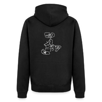 Fahrradfahrer Fahrradfahren - Unisex Premium Bio Zip Hoodie - Schwarz - Hinten - Nico (187cm)
