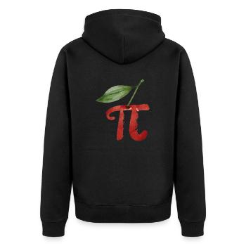 Cherry Pi Day Funny Pie Cherries 3.14 Science - Unisex Premium Bio Zip Hoodie - Schwarz - Hinten - Nico (187cm)
